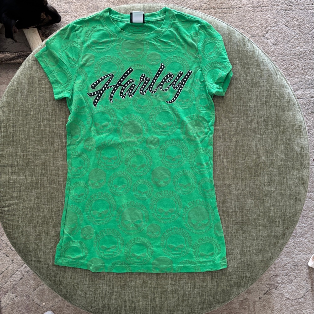Harley-Davidson Vibrant Green Skull T-Shirt